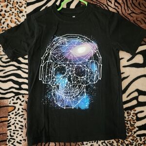 Galaxy Skull Graphic Kids T-Shirt Size: Small (6/7)